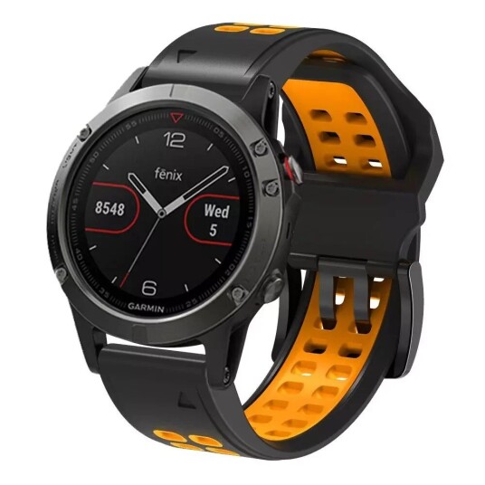 INCOVER Garmin Universal Silikonstropp med Doble Dull (26mm) - Svart / Oransje