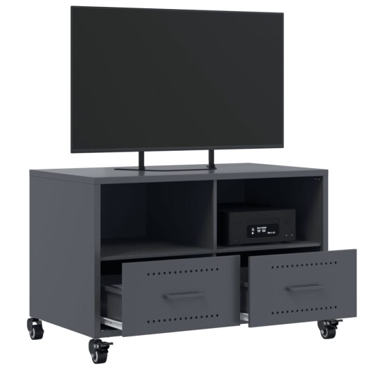 TV-benk antrasitt 68x39x43,5 cm kaldvalset stål 846700 TV-benk antrasitt 68x39x43,5 cm kaldvalset stål 846700