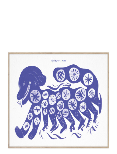 Mado Chinese Dog Blue 50x70 Multi Patterned 50x70cm