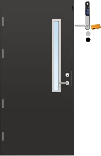 Ytterdør Bygg1 Fjell 12 Klarglass med Yale Doorman Classic Home