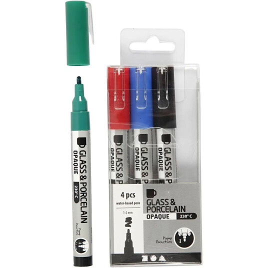 Creativ Company Glass and Porcelain Markers Colour 4pcs. Creativ Company Glass and Porcelain Markers Colour 4pcs.