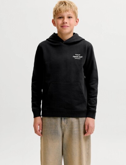 Jack & Jones Jornorrebro Typo Back Sweat Hood Sn Jnr Black 176