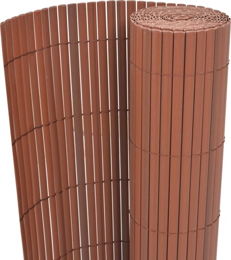 Hagegjerde Dobbeltsidet PVC 150x500 cm Brun