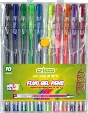Fluorescerende Gelpenner 10 Farger Cricco