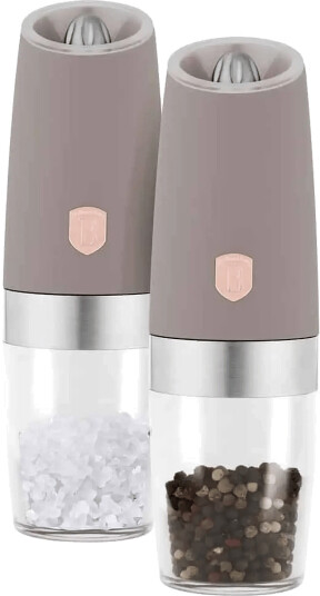 Berlingerhaus Gravity Pepper And Salt Mill 2 Pcs Set Matt Taupe Grey ONE SIZE Berlingerhaus Gravity Pepper And Salt Mill 2 Pcs Set Matt Taupe Grey ONE SIZE