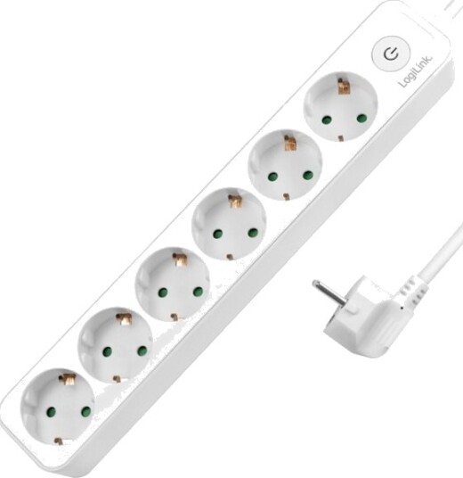 LogiLink 6 veis grenuttak med bryter 1.5m hvit LPS247 LogiLink 6 veis grenuttak med bryter 1.5m hvit LPS247