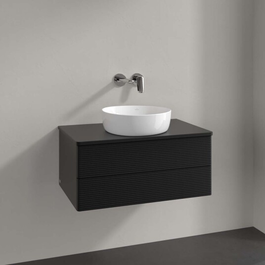 Villeroy & Boch  Antao Servantskap med 2 skuffer 80x50x36 cm m/lys Sort Matt