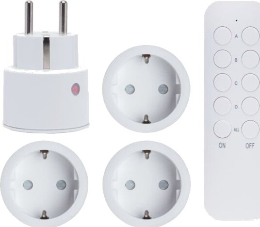 Cleverio Mini-fjernstrømbryter med fjernkontroll 4-pk
