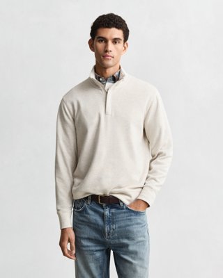 GANT Light Sacker Half Zip - Cream - M GANT Light Sacker Half Zip - Cream - M