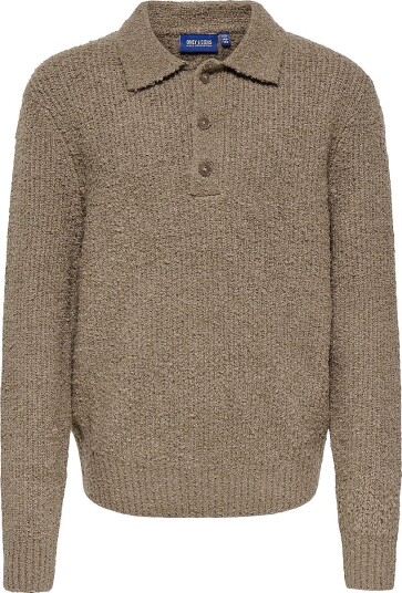 ONLY & SONS JUNIOR   Collegegenser Osjdale Rlx Ls Polo Knit   Grå
