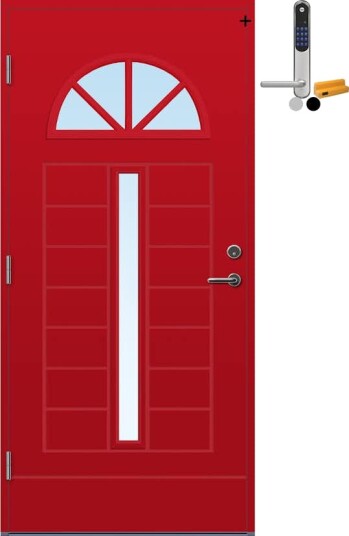 Ytterdør Bygg1 Lyngdal med Yale Doorman Classic Home
