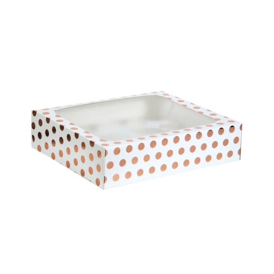 Muffinseske Med Plass Til 12 Cupcakes Rosegull Polka Dot Pk/1 