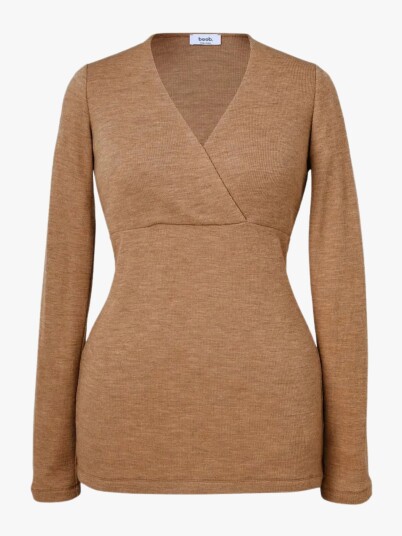 Boob Merino Wool Ribbed Top - Brown - M