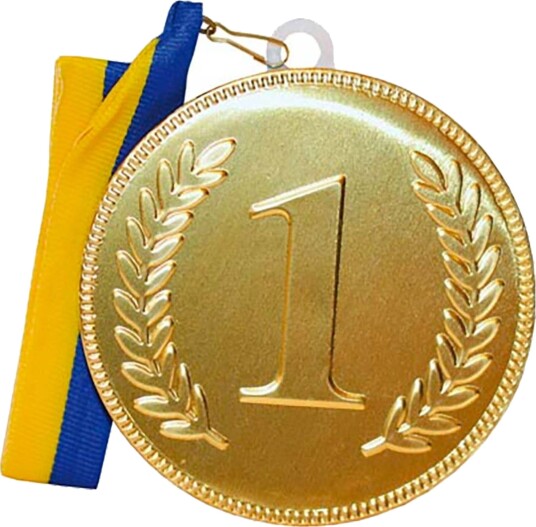 Ert Godis Singel Sjokolademedalje Nr 1 med Blått/Gult Bånd 58 g ASB100163 Ert Godis Singel Sjokolademedalje Nr 1 med Blått/Gult Bånd 58 g ASB100163