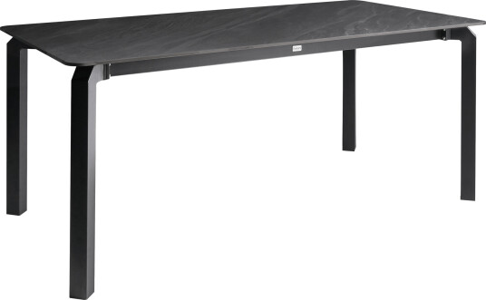 Spisebord utendørs Feletto 90x180 cm Stein Svart