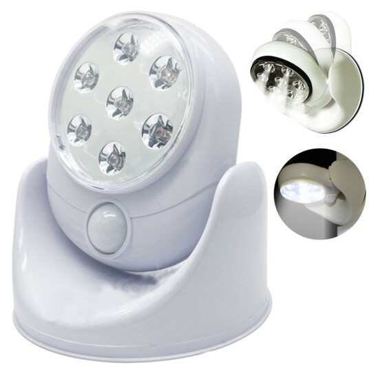 Trådløs LED-lampe med bevegelsessensor