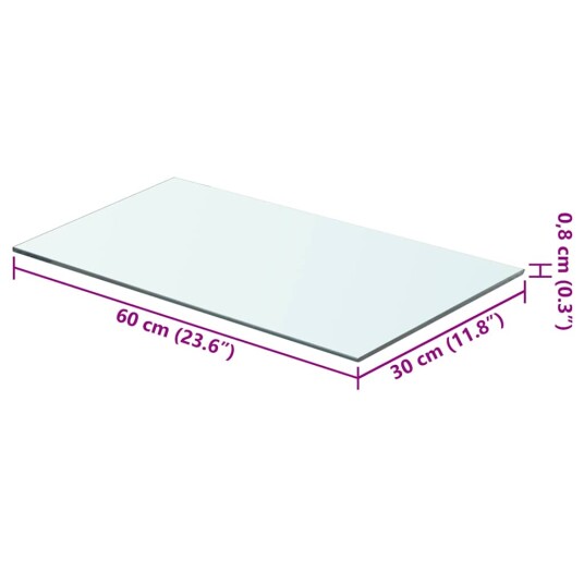 vidaXL Hyllepanel klart glass 60x30 cm vidaXL Hyllepanel klart glass 60x30 cm