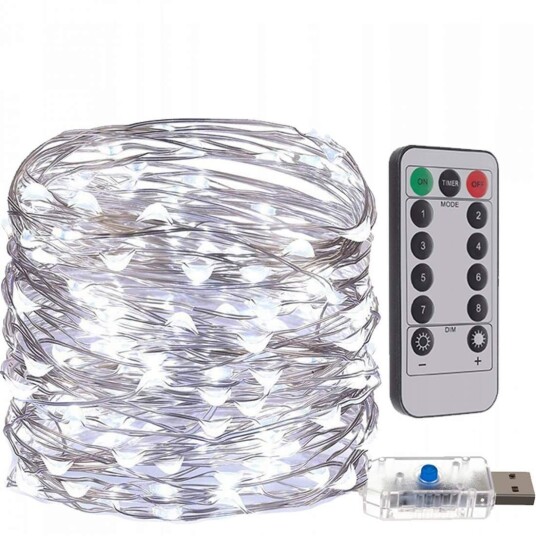 Juletrebelysning - LED - kaldt hvitt lys