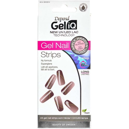 Depend Gel iQ Gel Nail Strips Plum Goldline Depend Gel iQ Gel Nail Strips Plum Goldline