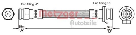 Bremseslange METZGER 4118509 Bremseslange METZGER 4118509