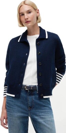 Tommy Hilfiger Rwb Nautical Bomber Cardi Navy XL