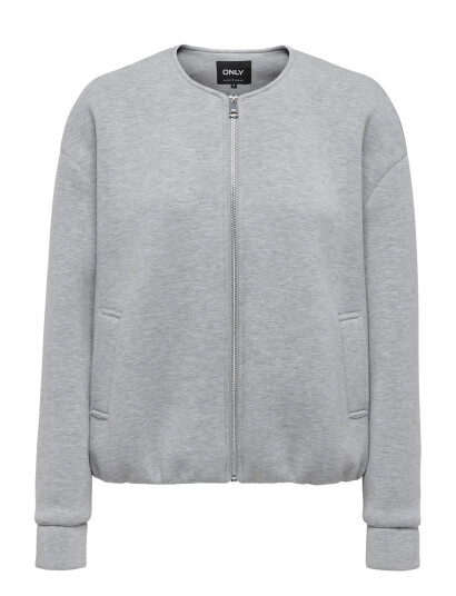 ONLY Onljudith Life O-Neck Scuba Jacket Otw - Grey - S ONLY Onljudith Life O-Neck Scuba Jacket Otw - Grey - S