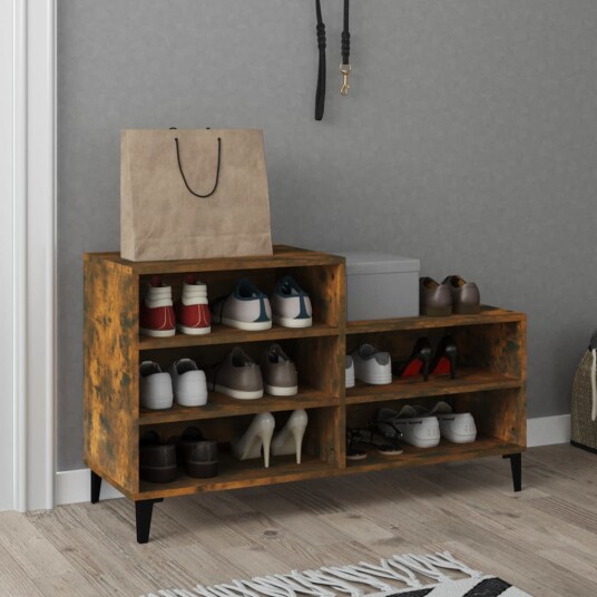 vidaXL Skoskap r?kt eik 102x36x60 cm konstruert tre vidaXL Skoskap r?kt eik 102x36x60 cm konstruert tre