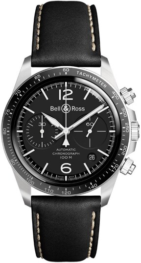 Bell & Ross Herreklokke BRV294 BL ST/SCA Vintage Sort/Lær Ø41 mm