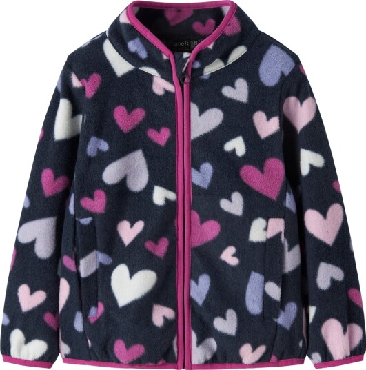 name it Nmfmeeko Fleece Jacket Aop2 Noos - Navy - 86
