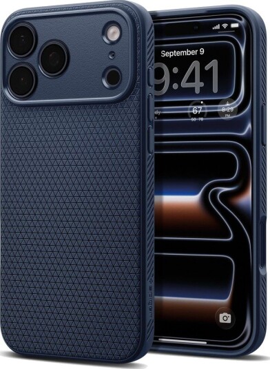 Spigen Liquid Air Mobildeksel til iPhone 17/18 Pro Max - Marineblå med TPU og Air Cushion Teknologi Spigen Liquid Air Mobildeksel til iPhone 17/18 Pro Max - Marineblå med TPU og Air Cushion Teknologi
