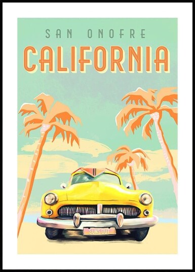 California Surf Poster Plakat Plakat / 30x40cm