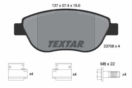 Bremseklosser TEXTAR 2370803 Bremseklosser TEXTAR 2370803