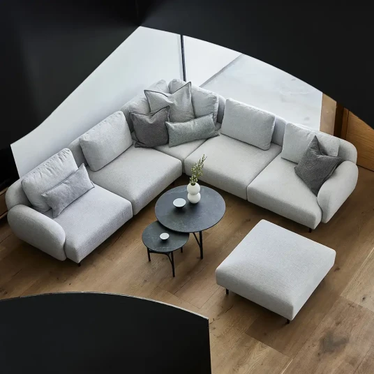 Cane line Aura puff Light grey. Ambience