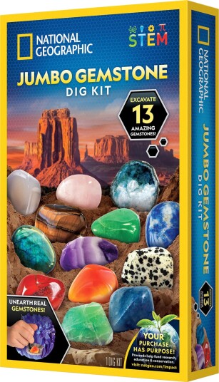 Nat Geograph Jumbo Gemstone Dig Kit Nat Geograph Jumbo Gemstone Dig Kit