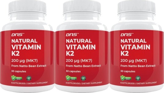 3-pack Natural Vitamin K2 fra Natto MK7 3 x 30 kapsler 3-pack Natural Vitamin K2 fra Natto MK7 3 x 30 kapsler