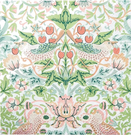William Morris By havi William Morris Napkin Strawberry Thief Napkin Pink 24X24CM
