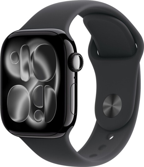 Apple Watch Series 11 GPS 42mm Jet Black Aluminium Case with Black Sport Band M/L