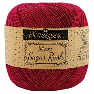 Scheepjes Maxi Sugar Rush Garn Unicolor 517 Rubin