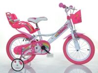 Dino Bikes 144RUN City bike Barn Kvinne Rett opp 356 cm 14" Stål Hvit/Rosa