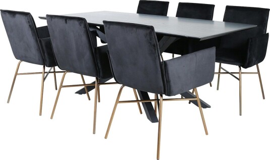 Venture Home Spisegruppe Venture Home med Piata Spisebord og 6 Annika Spisestoler GR22527