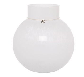 Glassvase Rund Ø 24 x 25 cm Glass Hvit
