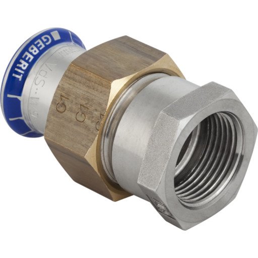 Geberit 54mm Mapress Rustfritt Stål Union Adapter for Rørdeler