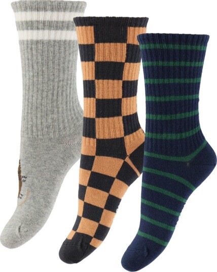 Mini Rodini Chess Check 3 Pack Socks Multi/patterned 24/27