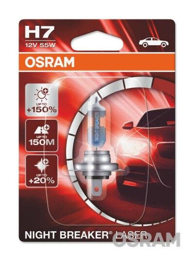 OSRAM Pære Night Breaker Laser H7 12V 55W - x1 OSRAM Pære Night Breaker Laser H7 12V 55W - x1