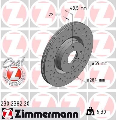 Bremseskive ZIMMERMANN 230.2382.20