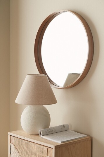 Ellos Home Speil Elin Ø 59 cm Beige Ellos Home Speil Elin Ø 59 cm Beige