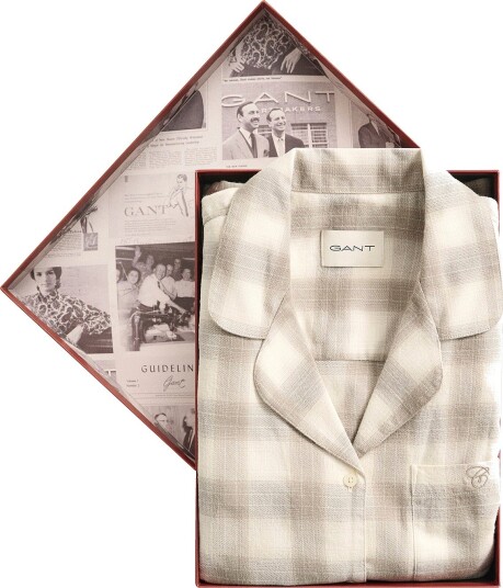 Gant   Pysjsett Pyjama CHECKED FLANNEL   Beige