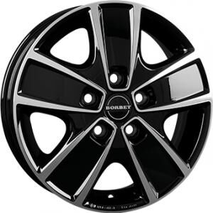BORBET CWG Gloss Black  Polished 6x16 5/130 ET68 B78.1