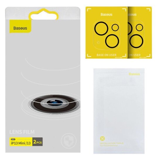 Baseus Herdet Glass Kameraobjektivbeskyttelse for iPhone 13/13 Mini - 2 Stk