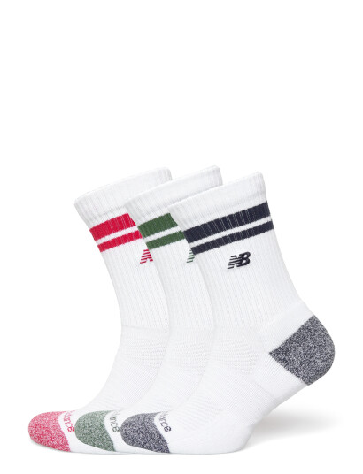 New Balance Active Lifestyle Striped Crew Socks 3 Pack White S New Balance Active Lifestyle Striped Crew Socks 3 Pack White S